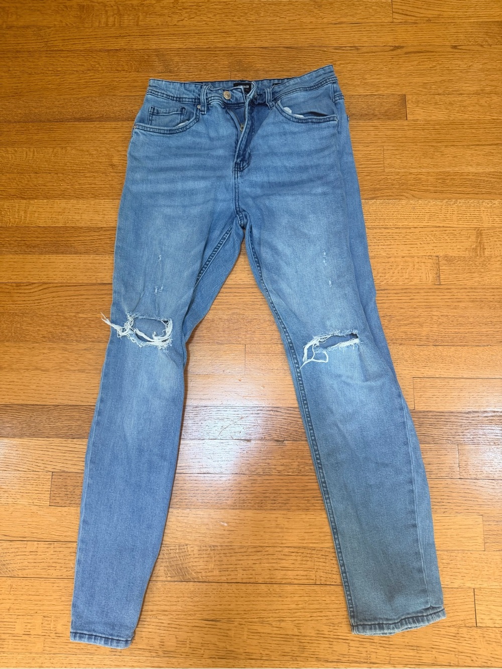 Cotton On Light Blue Slim Distressed Men's Jeans
